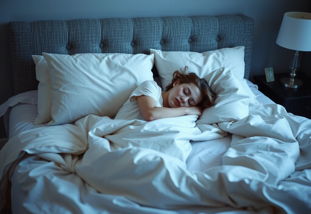 Persona durmiendo plácidamente en una cama cómoda